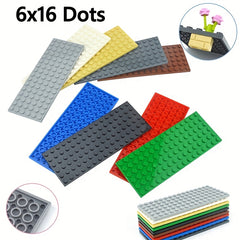 6pcs Thin Bricks 6x16 Building Blocks 3028 Red Yellow