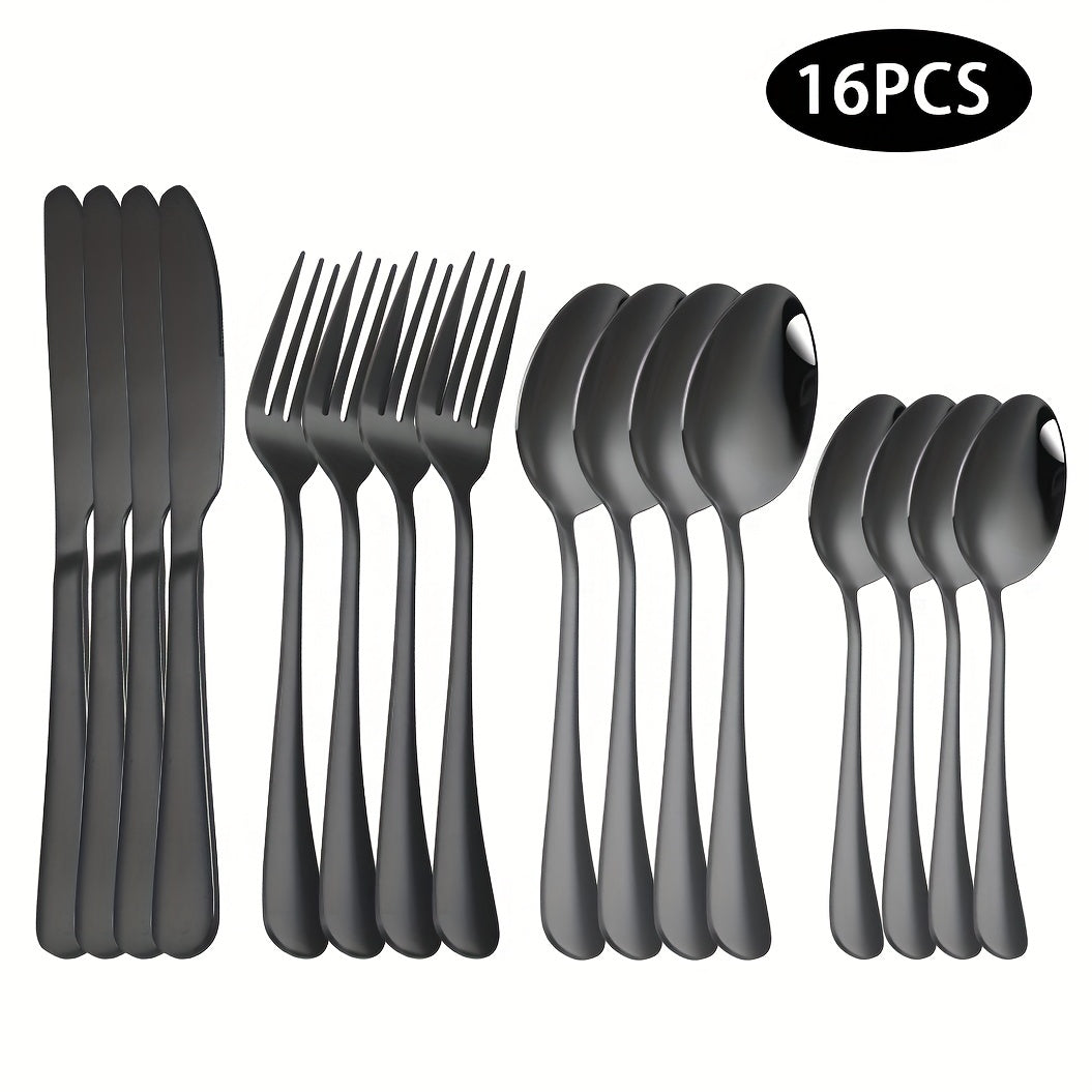 16pcs Stainless Steel Silverware Cutlery Set for Home Use