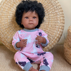 Realistic Dark Skin Bettie Reborn Doll, Rooted Hair, Soft Vinyl, Play & Display