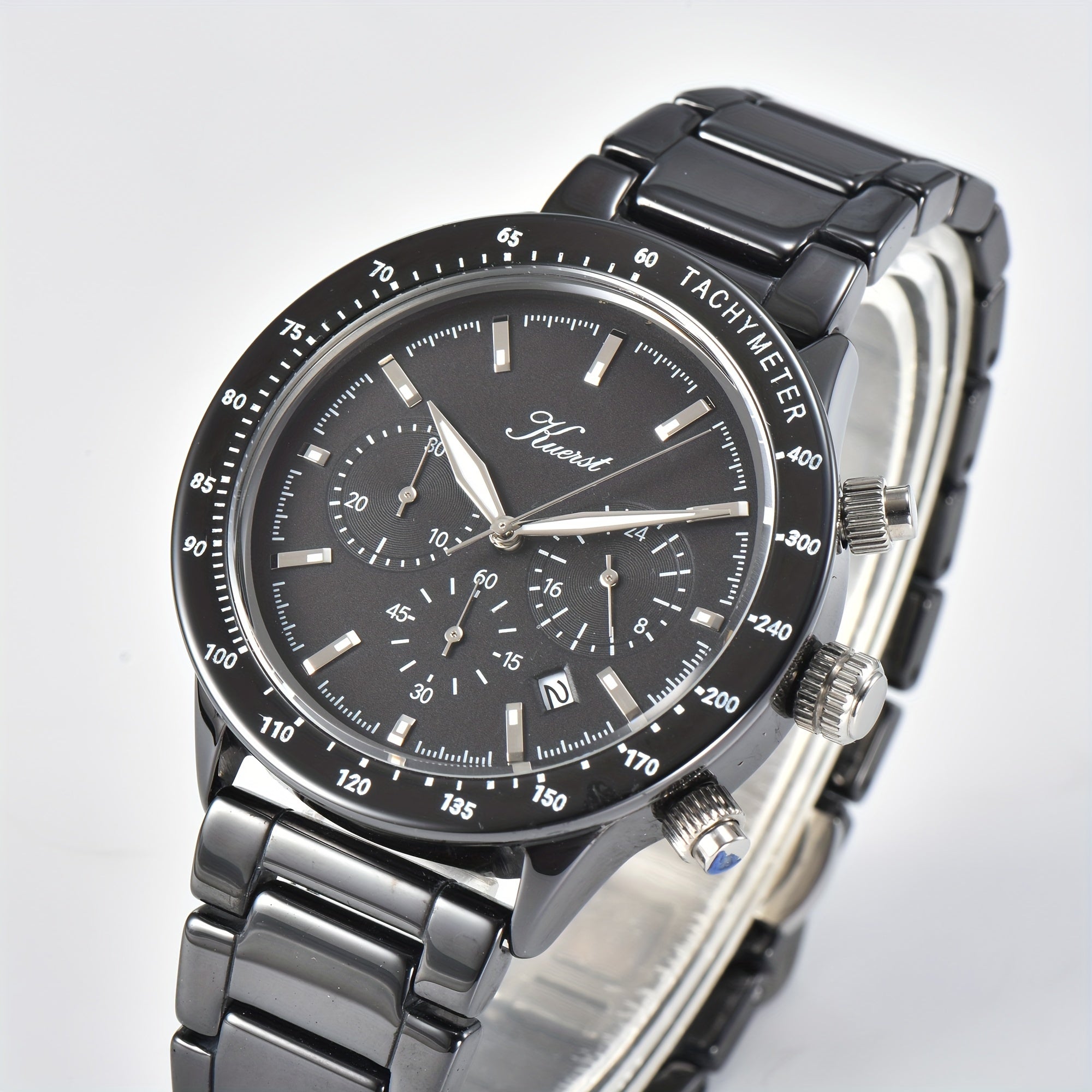 KUERST Hot Teenager Watch Men Steel Band Quartz Chronograph Sports Business Wris