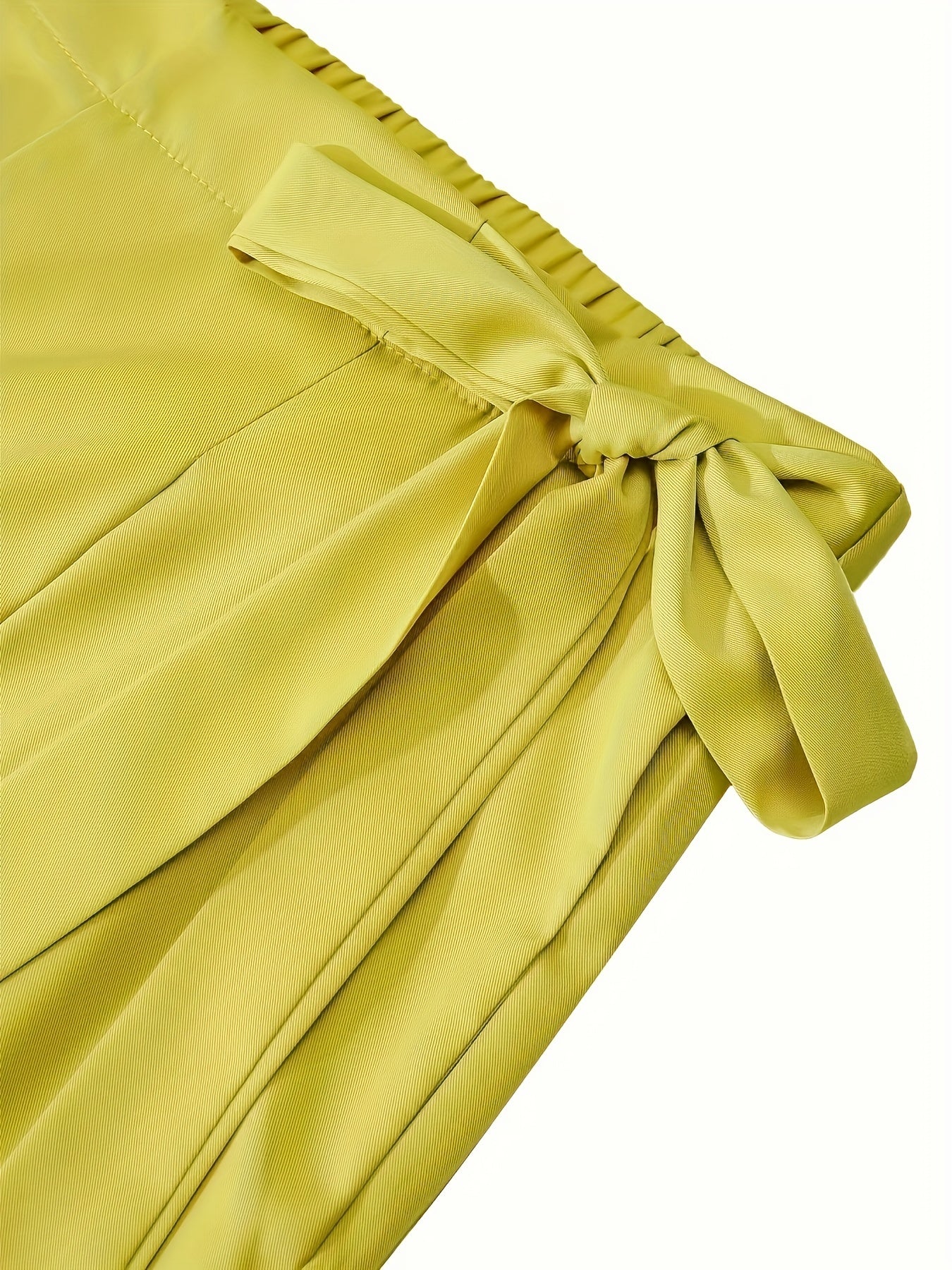 High Rise Wide Leg Trousers with Side Tie