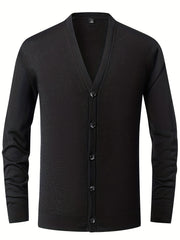 Men's Vintage Style Wool Cardigan Coat V Neck Button Up
