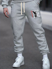 Vlove Men's Active Joggers with Stretchy Fabric and Print Sweatpants