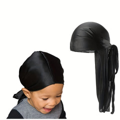 Silky Durag Boy's Pirate Cap Hip Hop Bandana Turban For Kids