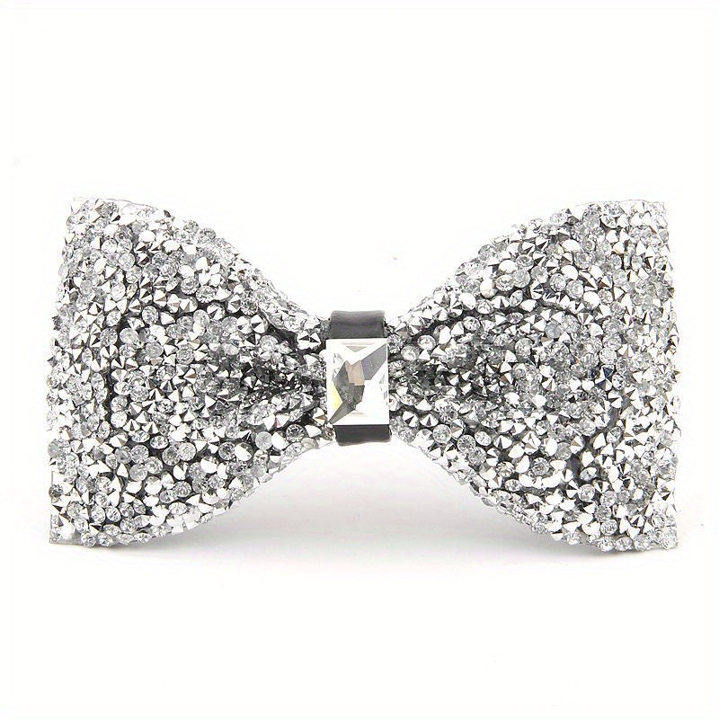 Bow Knot Faux Diamond Bow Tie for Banquet Wedding Men