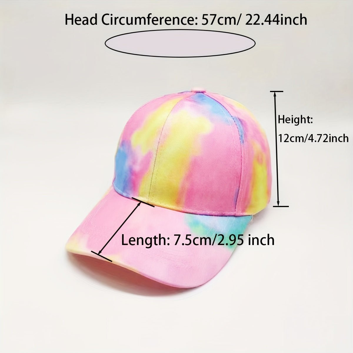 Pink Gradient Tie Dye Baseball Cap Lightweight Sun Hat Adjustable Golf Dad Hat