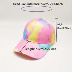 Pink Gradient Tie Dye Baseball Cap Lightweight Sun Hat Adjustable Golf Dad Hat