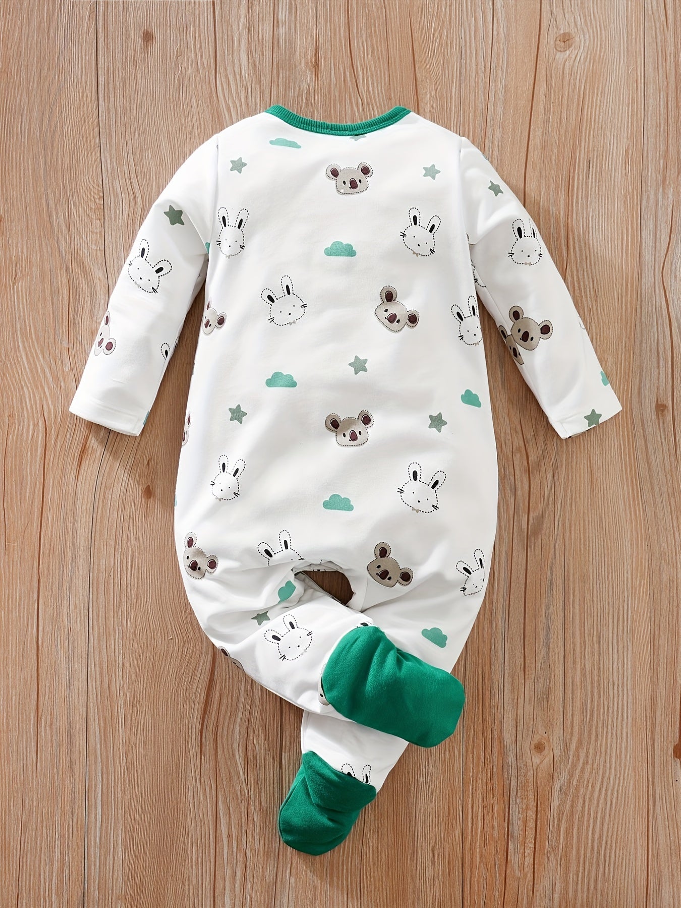 Unisex Baby Romper Cartoon Animal Embroidered Pattern Spring And Autumn