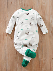 Unisex Baby Romper Cartoon Animal Embroidered Pattern Spring And Autumn
