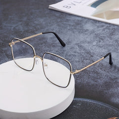 Clear Lens Glasses Anti Light Metal Frame Glasses