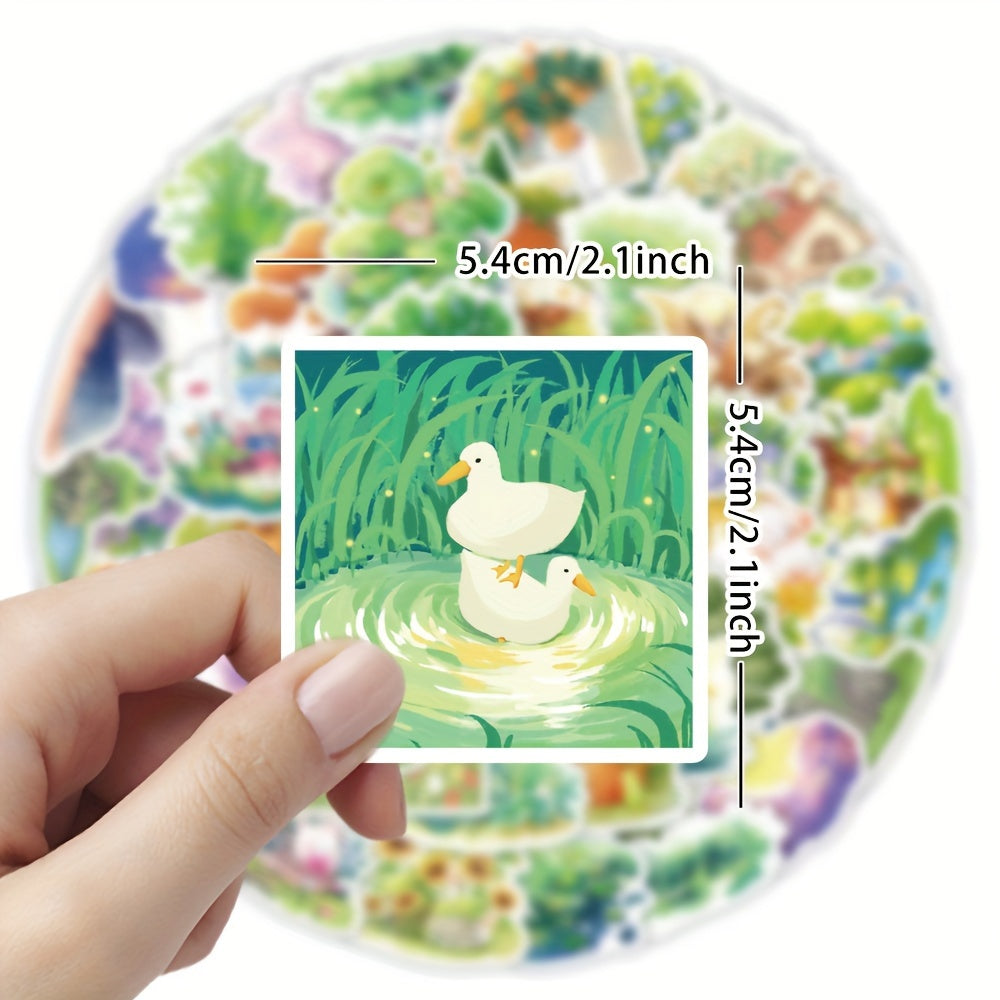 60pcs Scene Scenery Stickers For Phones Guitars Skateboard Decor