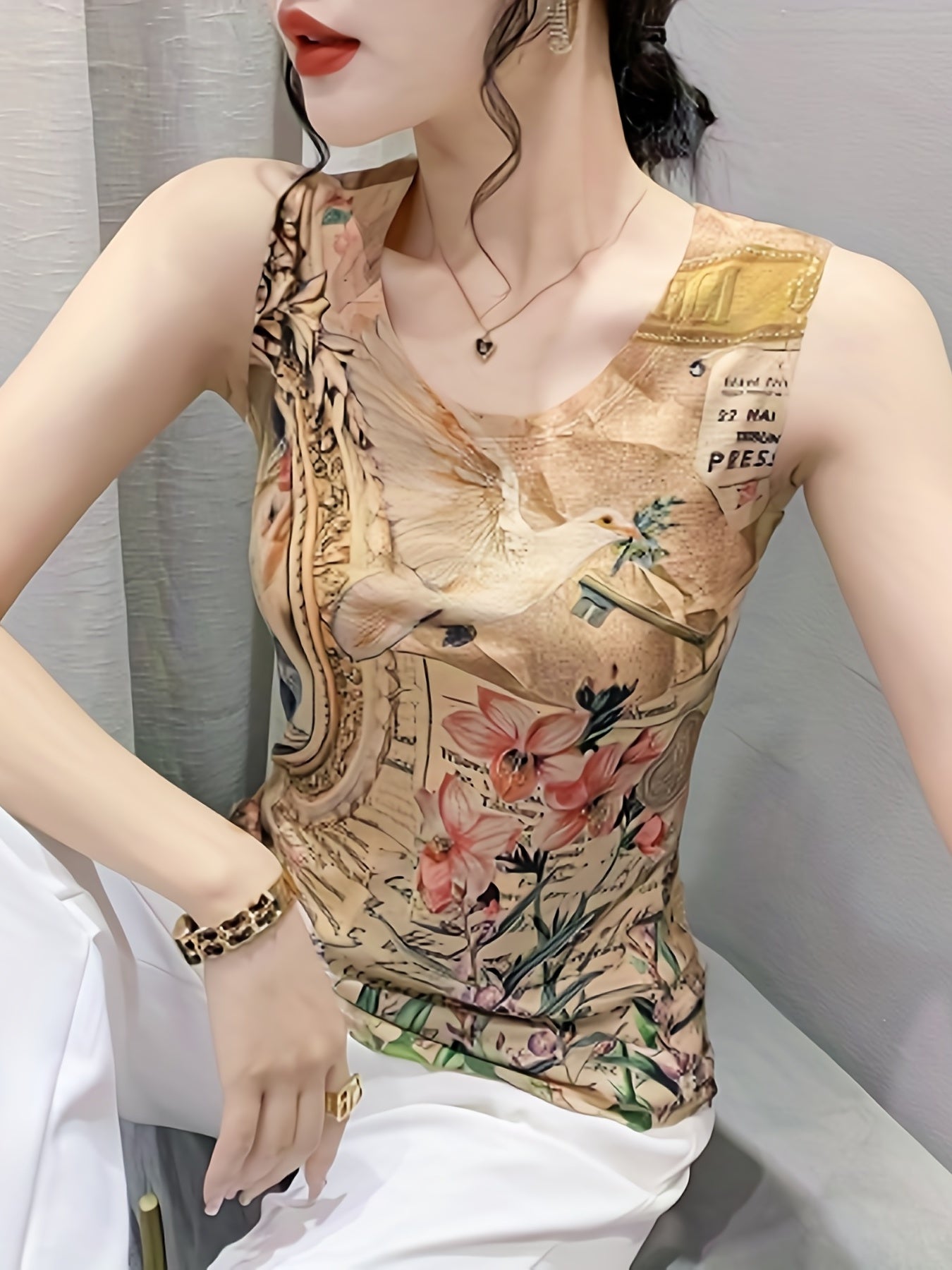 Graphic Print Tank Top for Women