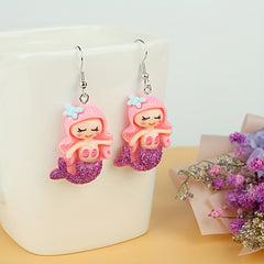Girls Mermaid Butterfly Dinosaur Turtle Drop Earrings Party Birthday Gift