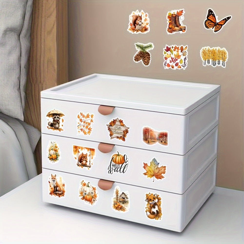 50pcs Autumn Landscape Graffiti Stickers for Laptop Helmet Water Cup