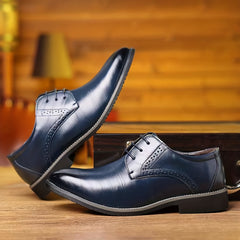 Men's Lace Up Dress Shoes Round Toe Non Slip Business Formal Shoes