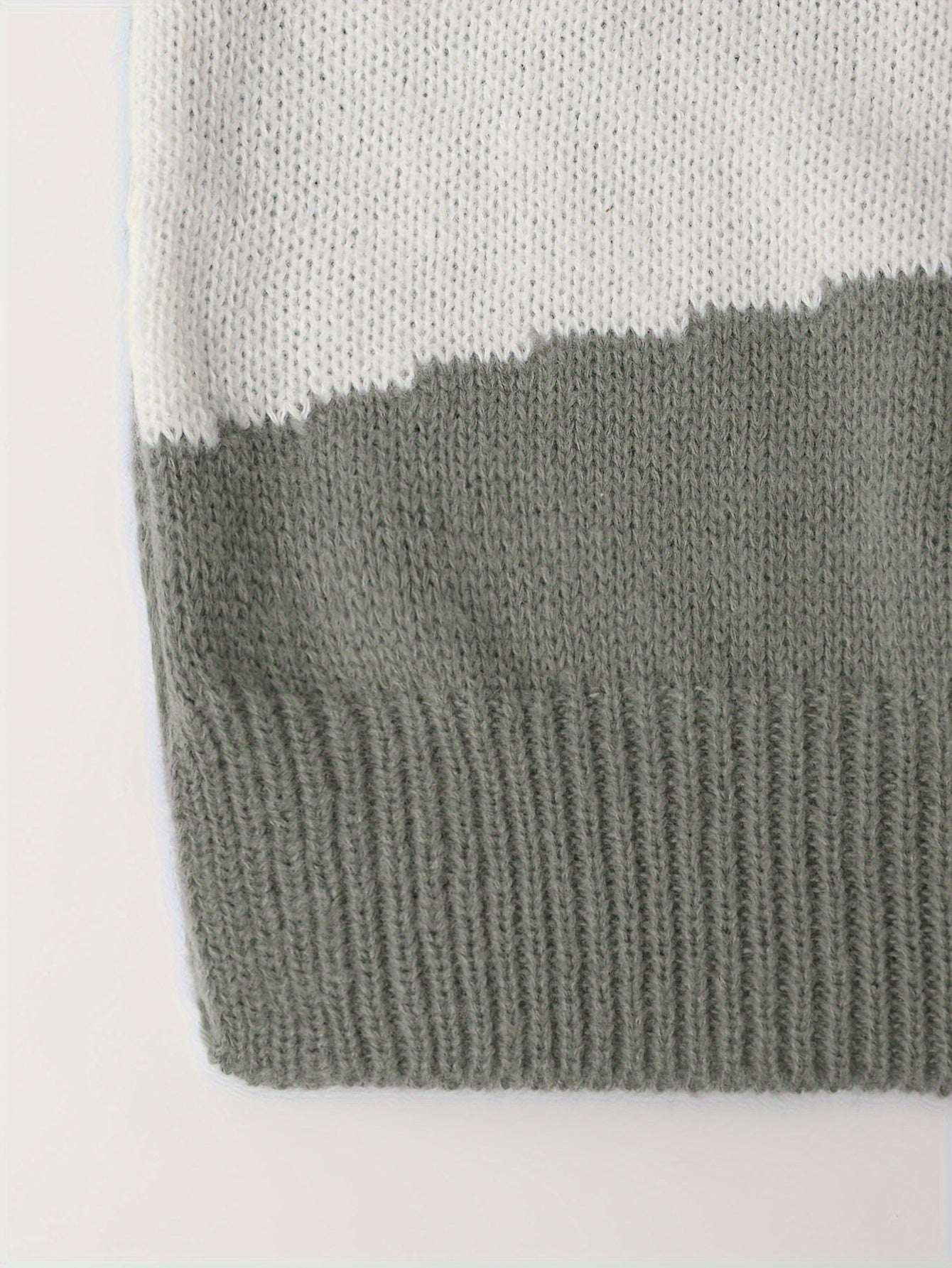 Casual Colorblock Plus Size Sweater Round Neck Jumper