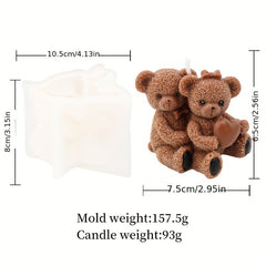 Hug Bear Scented Candle Silicone Mold Christmas Decoration