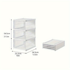 1pc Integrated Plastic Shoes Box Dustproof Folding Shoes Cabinet Shoe Storage