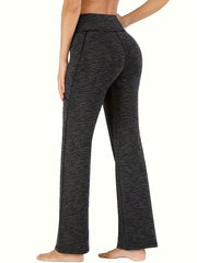 Wide Leg Space Dye Workout Pants High Waist Casual