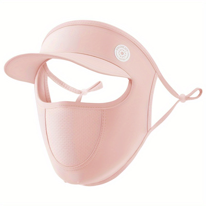 Breathable UV Face Covering With Brim Women Summer Mesh Mask Eye Protection