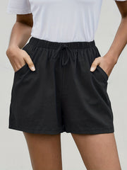 Dual Pockets Elastic Waist Shorts Casual Shorts Spring Summer Women's Clothing