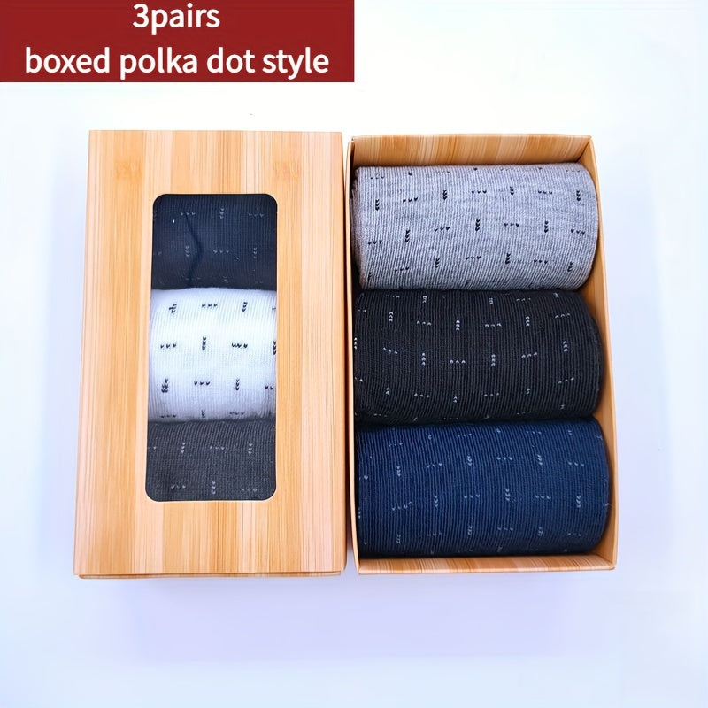 3 Pairs Men's Quarter Solid Dress Socks