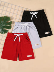 3pcs Boys KISS YOUSELF Shorts Casual Soft Breathable Summer Kids Clothes