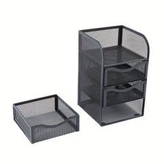 4 Tier Grid Desktop Organizer Metal Divider Drawer Organizer Stationery