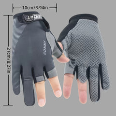 Pai Fingerless Fishing Gloves - Anti slip Breathable Cycling Adjustable Half Fin