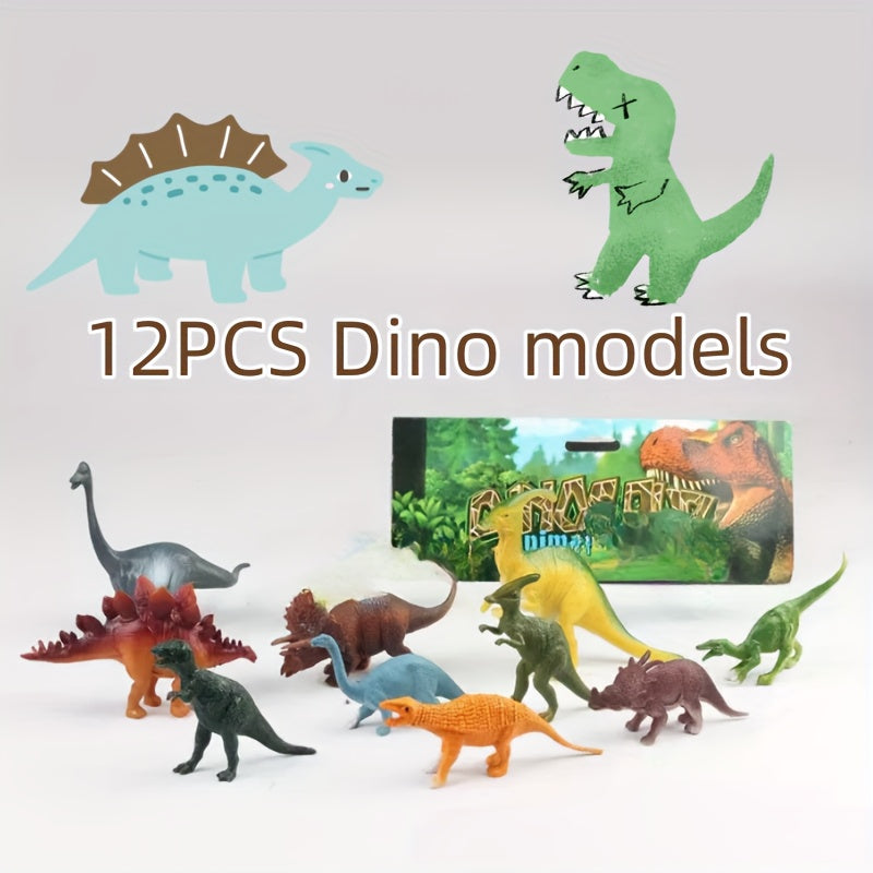 12pcs Mini Dinosaur Model Animal Insect Marine Life Toy Set