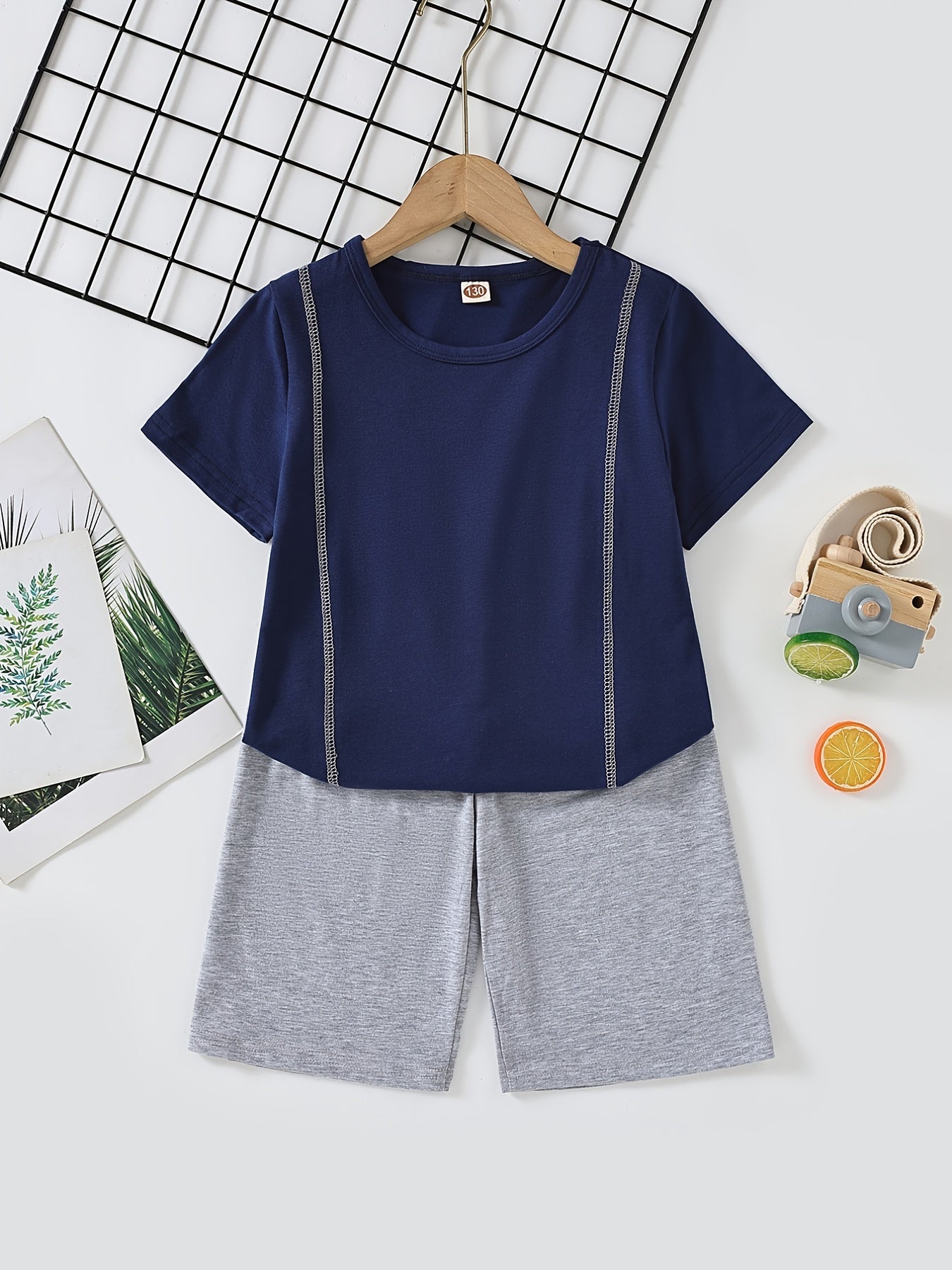 Boys Short Sleeve T Shirt & Shorts Set Kids Summer Clothes