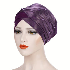 Stylish Turban Cap Ramadan Bling Headwrap Head Scarf Bonnet Beanies