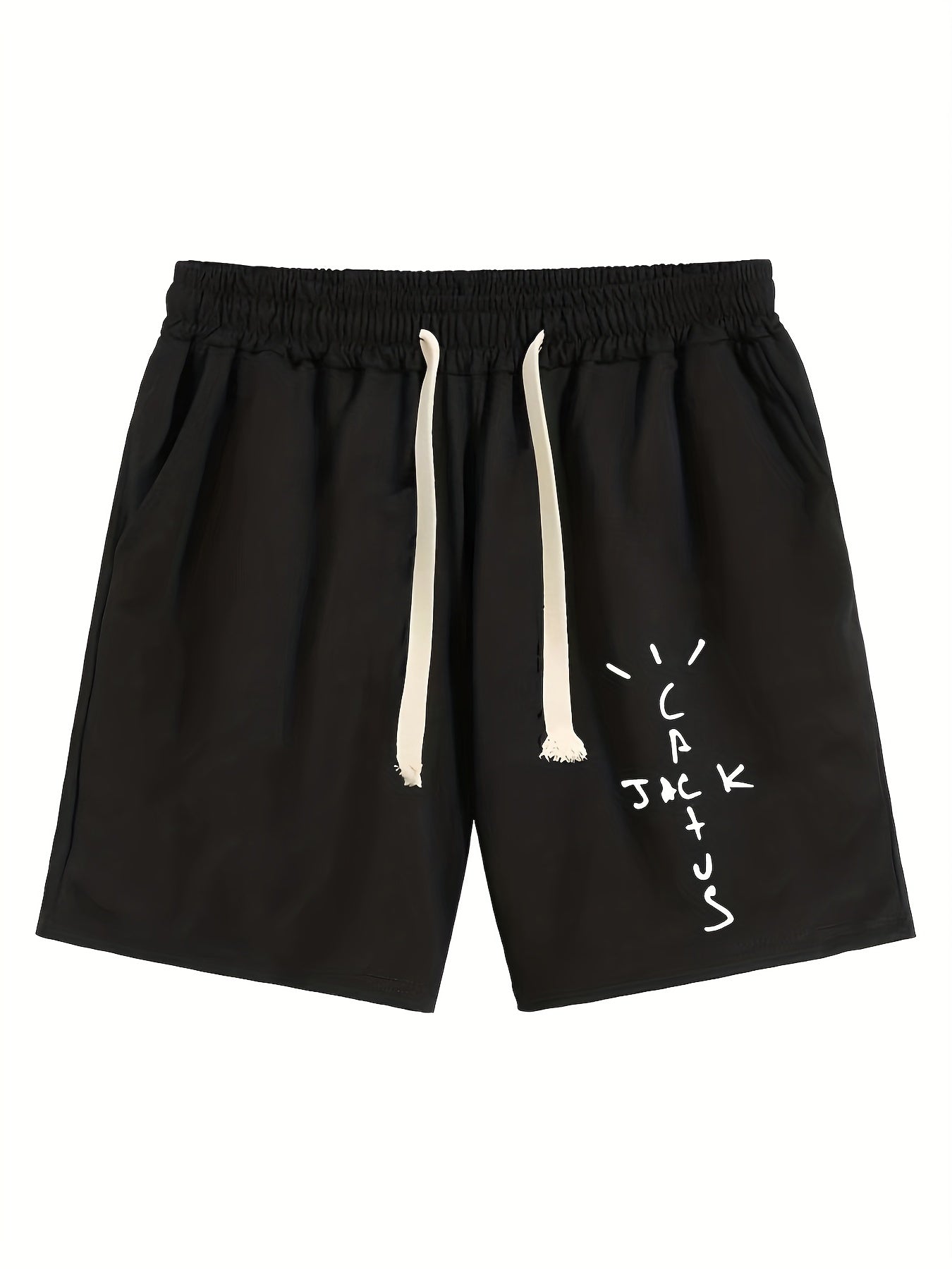 Men's Letter Print Drawstring Shorts for Summer