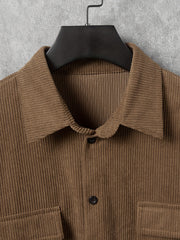 Men's Corduroy Long Sleeve Shirt for Spring Autumn