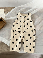 Infant Baby Girls Sleeveless Polka Dot Romper Jumpsuit