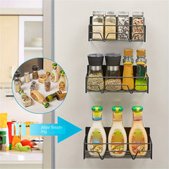 3pcs Magnetic Fridge Shelf Organizer No Punch Microwave Side Organizer