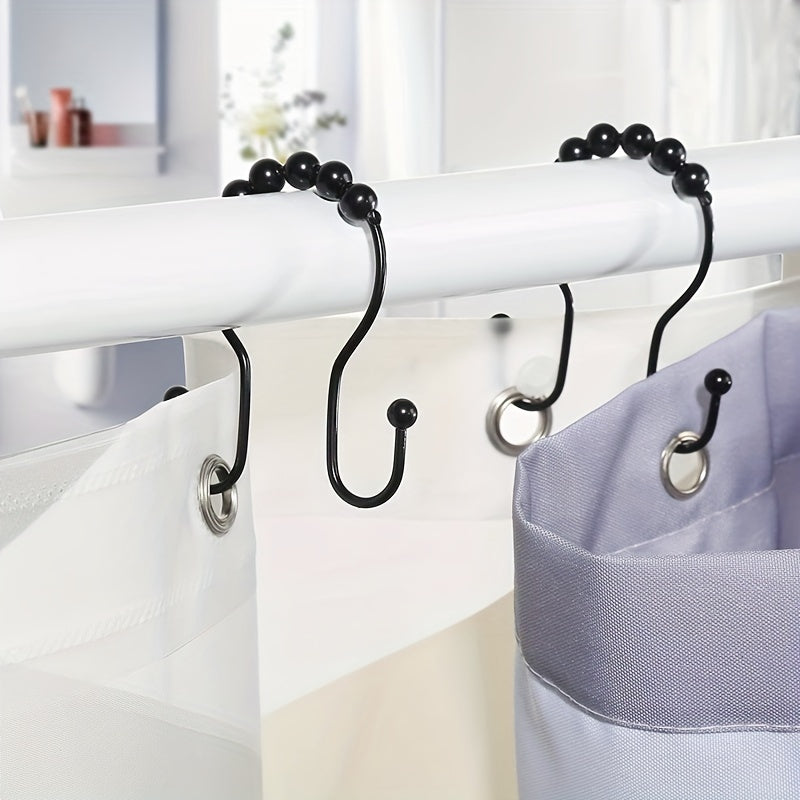 12pcs Shower Curtain Hooks Rust Resistant Shower Curtain Rings Anti Drop