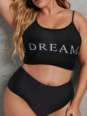 Letter Print Crop Cami Sports Top
