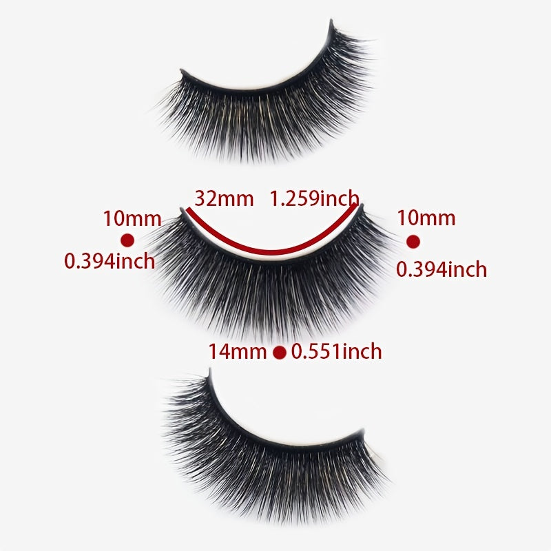 5 Pairs 3D Silky Lashes for Hooded Eyes Fluffy Natural Look Makeup Gift