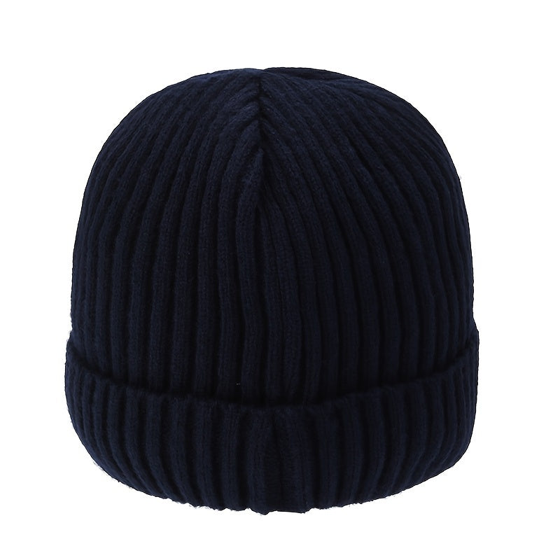 Winter Knitted Beanie Hat with Ear Protection for Outdoor Activities