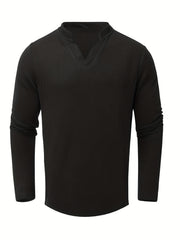 Men's V Neck Fitness Tshirt Sports Long Sleeve Top