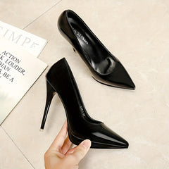 Women's Point Toe Stiletto Heel Patent Leather Shoes