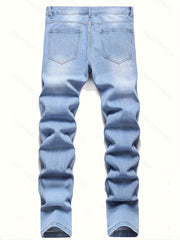Men's Smiling Face Ripped Jeans