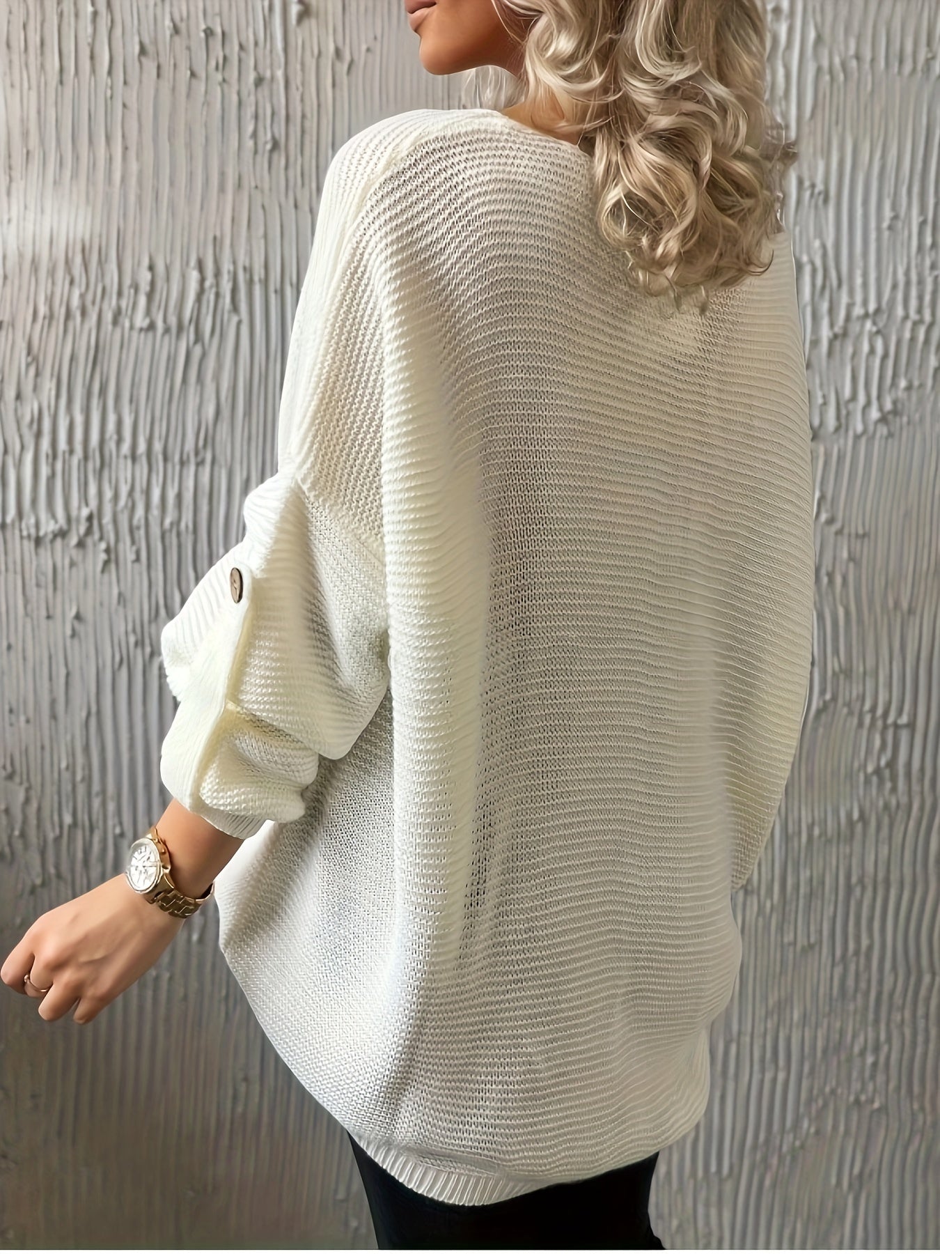 One Shoulder Solid Sweater Long Sleeve Jumper