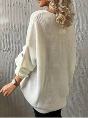 One Shoulder Solid Sweater Long Sleeve Jumper