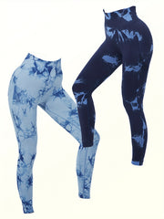 Tie Dye Yoga Running Pants High Waist Hip Lifting Yoga Fitness Pants