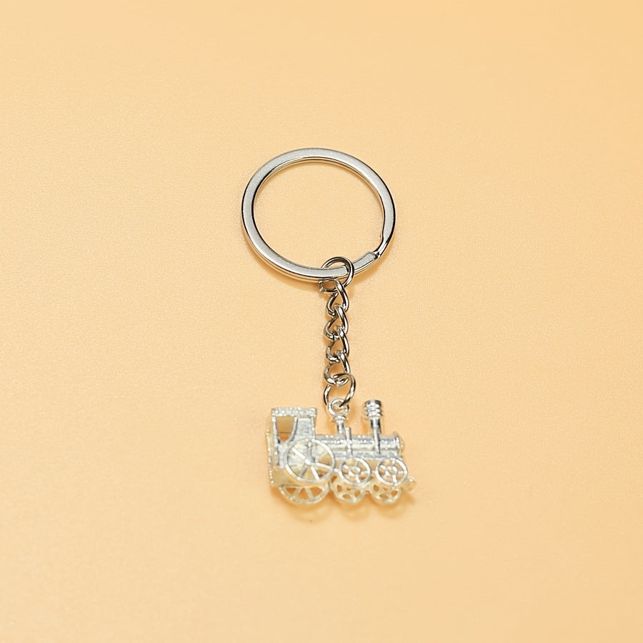 Retro Style Locomotive Keychain Keyring Pendant Ornament