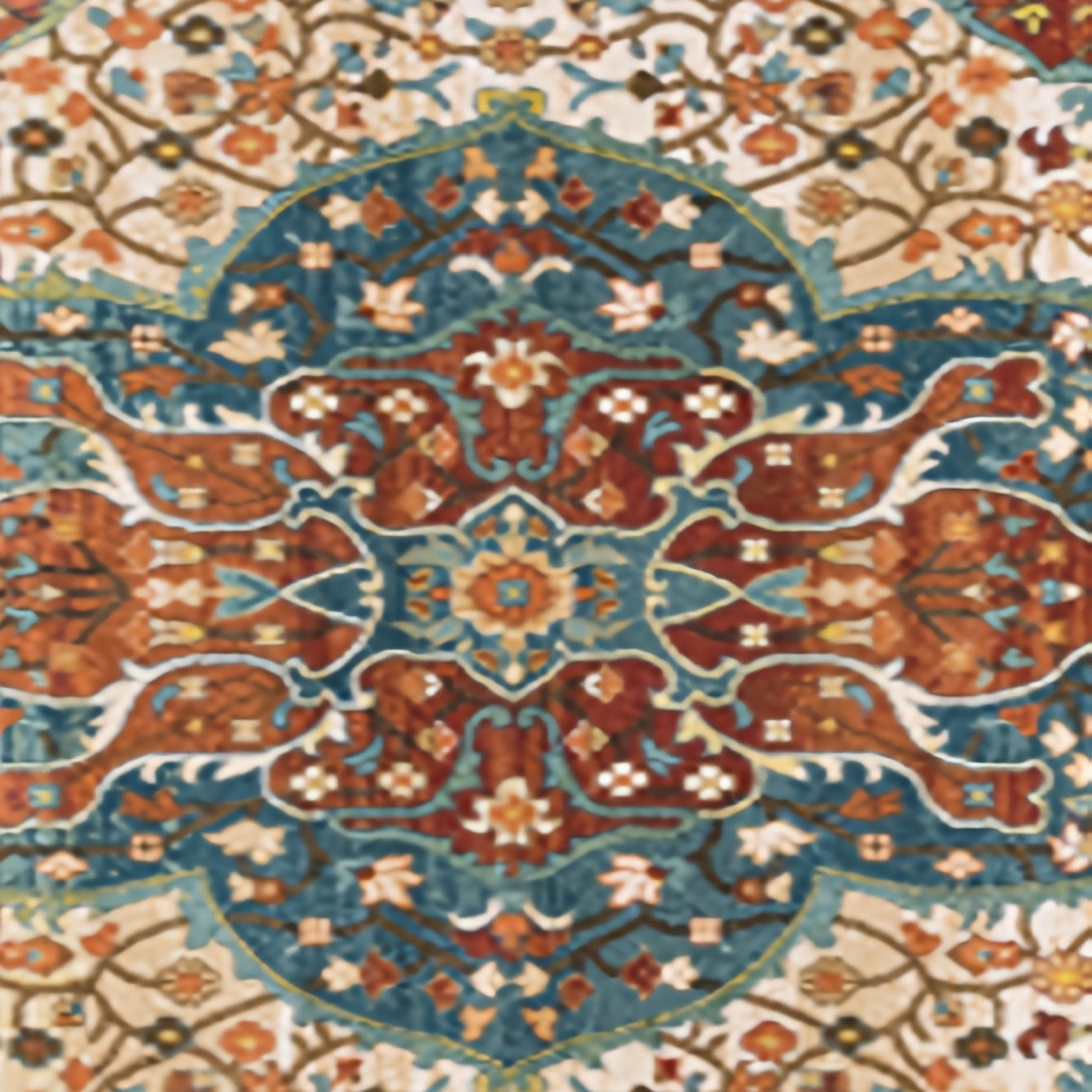 Bohemian Persian Style Cashmere Carpet Lightweight Washable Area Rug