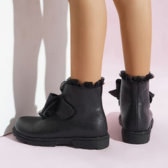 Girls Bowknot Boots Lightweight Non Slip Boots