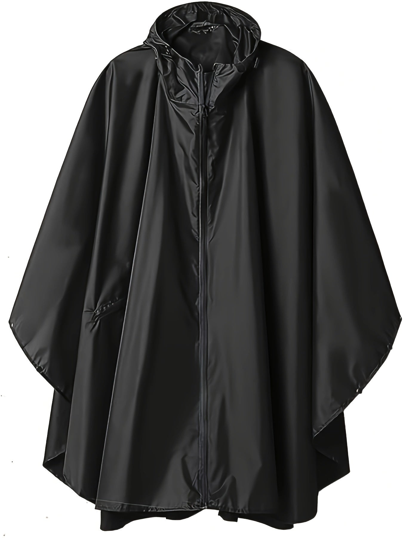 Waterproof Rain Poncho with Zipper Pocket Hood